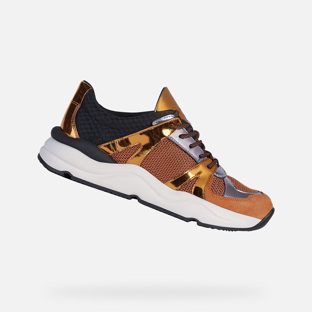 Geox Bayan Spor Ayakkabı Turuncu/Siyah - Topazio - UFB-592187